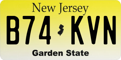 NJ license plate B74KVN