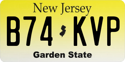 NJ license plate B74KVP