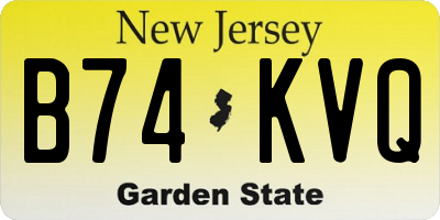 NJ license plate B74KVQ