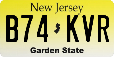 NJ license plate B74KVR