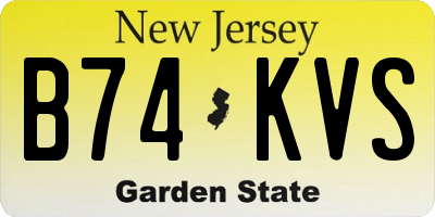 NJ license plate B74KVS