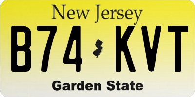 NJ license plate B74KVT