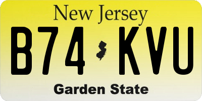 NJ license plate B74KVU