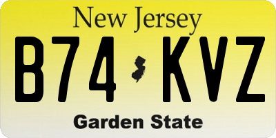 NJ license plate B74KVZ