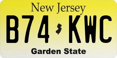 NJ license plate B74KWC