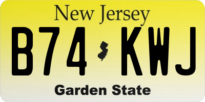 NJ license plate B74KWJ