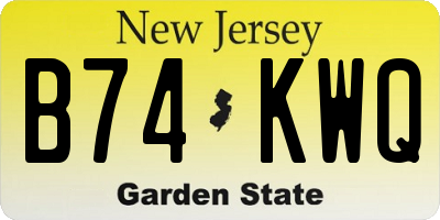 NJ license plate B74KWQ