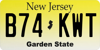 NJ license plate B74KWT