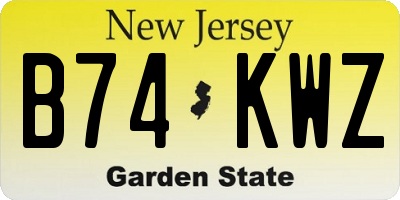 NJ license plate B74KWZ