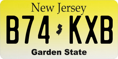 NJ license plate B74KXB