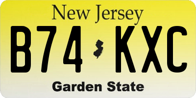 NJ license plate B74KXC