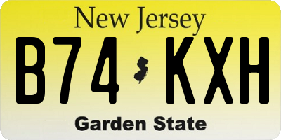 NJ license plate B74KXH