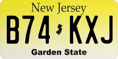 NJ license plate B74KXJ