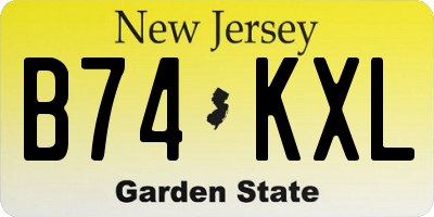 NJ license plate B74KXL