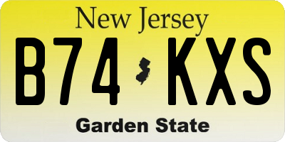 NJ license plate B74KXS