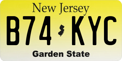 NJ license plate B74KYC