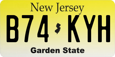 NJ license plate B74KYH
