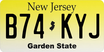 NJ license plate B74KYJ
