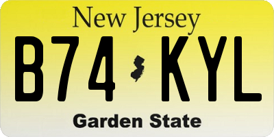 NJ license plate B74KYL