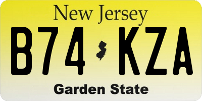 NJ license plate B74KZA