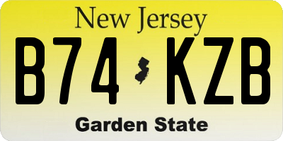 NJ license plate B74KZB