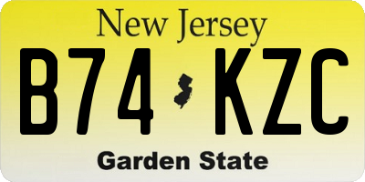 NJ license plate B74KZC