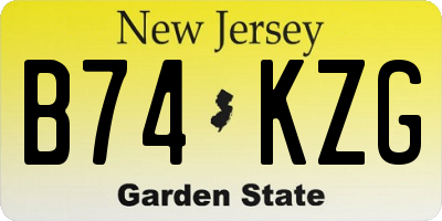 NJ license plate B74KZG