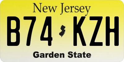 NJ license plate B74KZH