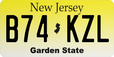 NJ license plate B74KZL
