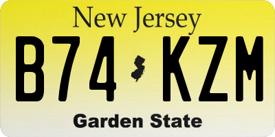 NJ license plate B74KZM