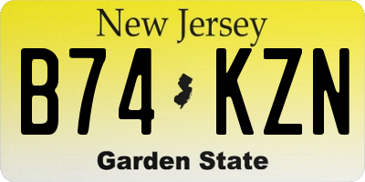 NJ license plate B74KZN