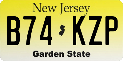 NJ license plate B74KZP