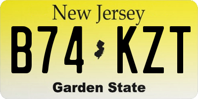 NJ license plate B74KZT