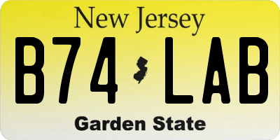 NJ license plate B74LAB