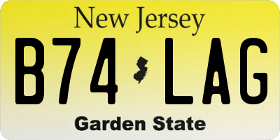 NJ license plate B74LAG