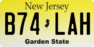 NJ license plate B74LAH