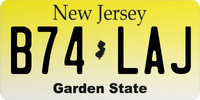 NJ license plate B74LAJ