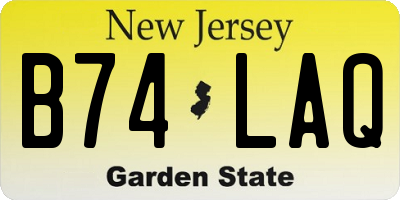 NJ license plate B74LAQ