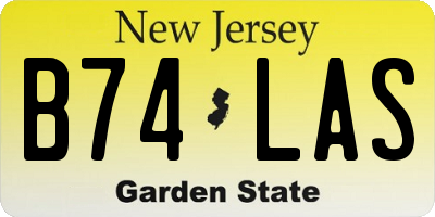 NJ license plate B74LAS