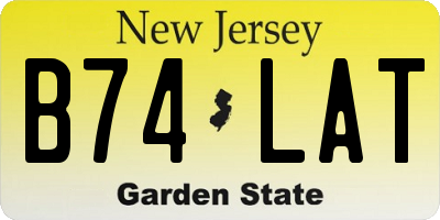 NJ license plate B74LAT