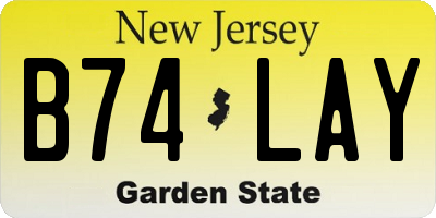 NJ license plate B74LAY