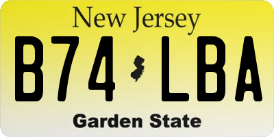 NJ license plate B74LBA