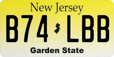 NJ license plate B74LBB