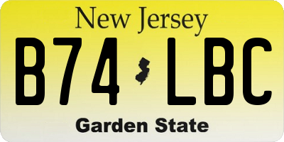 NJ license plate B74LBC