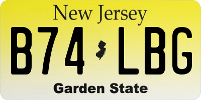 NJ license plate B74LBG
