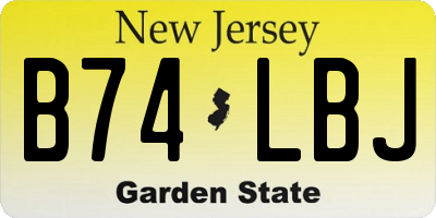 NJ license plate B74LBJ