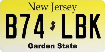 NJ license plate B74LBK