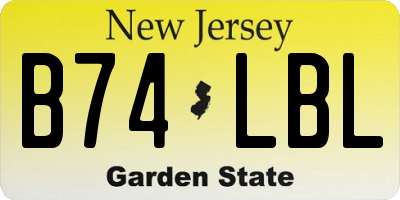 NJ license plate B74LBL