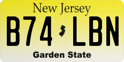 NJ license plate B74LBN