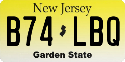 NJ license plate B74LBQ